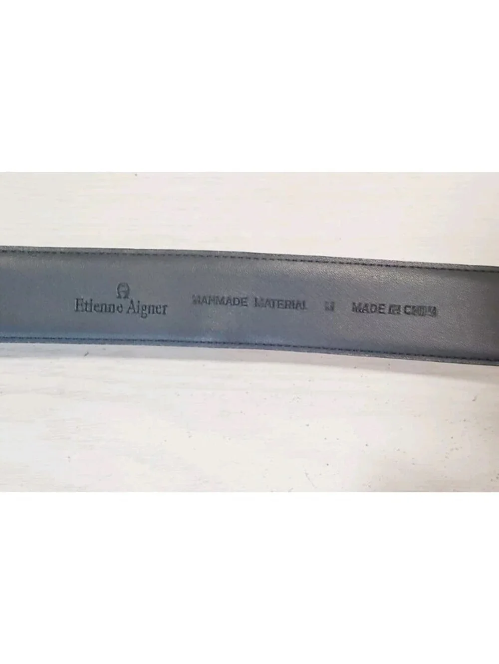 Rare Etienne Aigner Horsebit Buckle Black Leather Silver Tone Toggle Belt M
